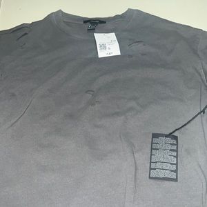 Forever 21 Distressed Grey Short Sleeve Tee Shirt NWT!